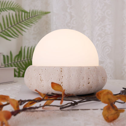 Noémie Mini Stone LED Table Lamp with Frosted Acrylic Shade