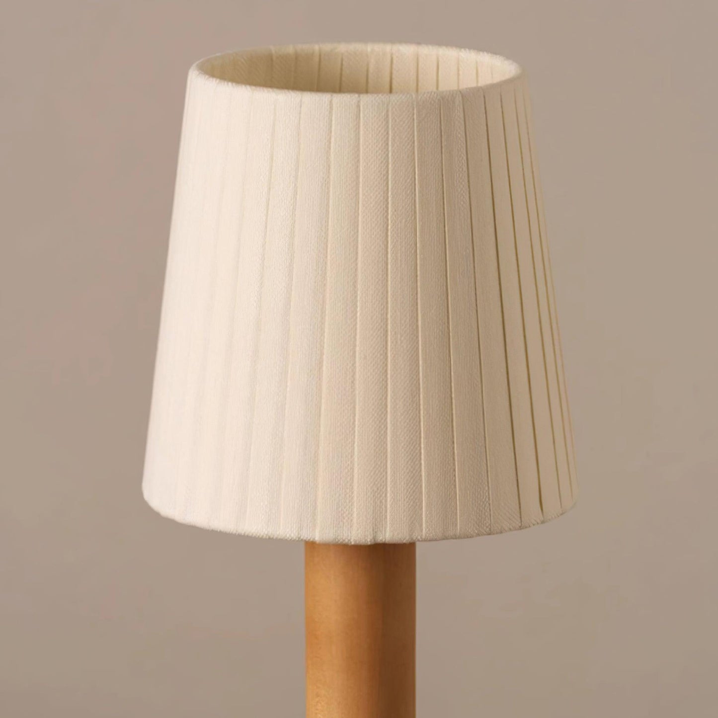 Amelie Portable Wooden LED Table Lamp with Fabric Shade