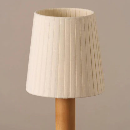 Amelie Portable Wooden LED Table Lamp with Fabric Shade