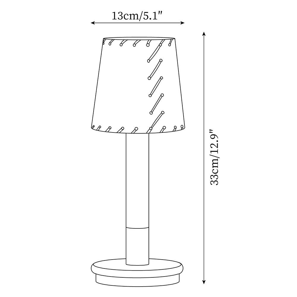Amelie Portable Wooden LED Table Lamp with Fabric Shade