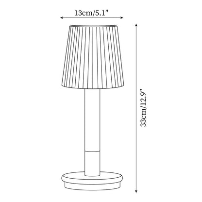 Amelie Portable Wooden LED Table Lamp with Fabric Shade