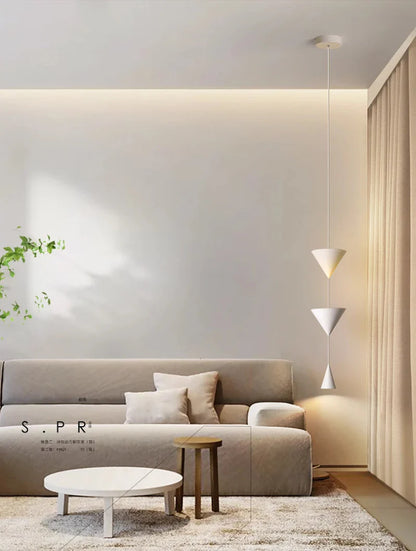 Camille Modern Cone Geometric LED Pendant Light Black White