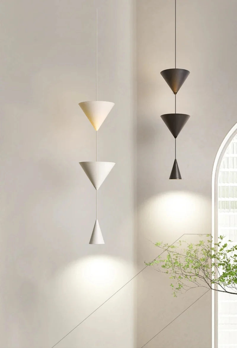 Camille Modern Cone Geometric LED Pendant Light Black White