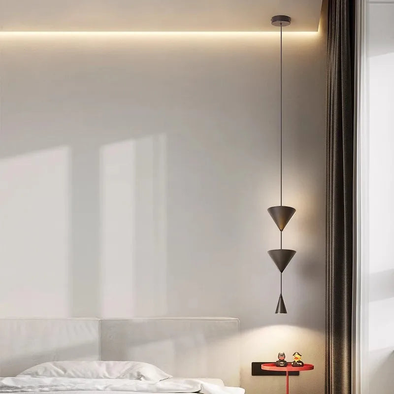 Camille Modern Cone Geometric LED Pendant Light Black White