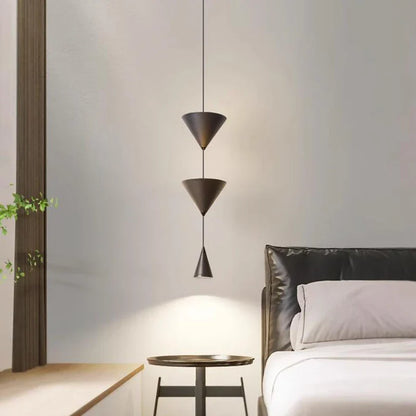 Camille Modern Cone Geometric LED Pendant Light Black White