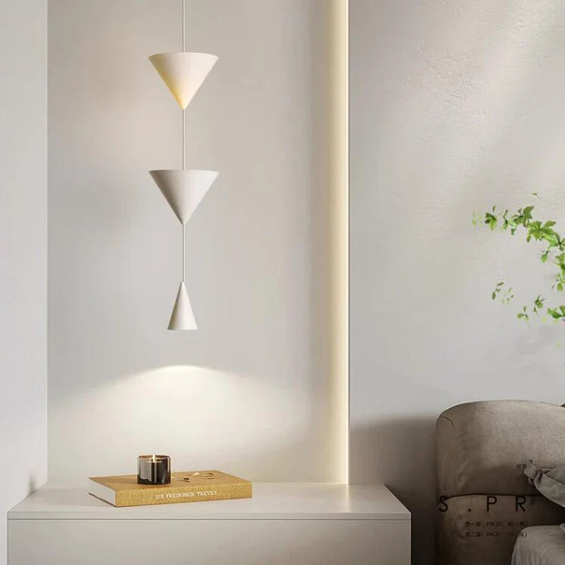 Camille Modern Cone Geometric LED Pendant Light Black White