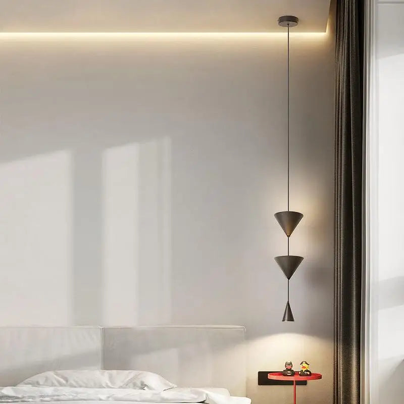 Camille Modern Cone Geometric LED Pendant Light Black White