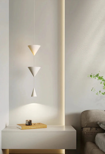 Camille Modern Cone Geometric LED Pendant Light Black White