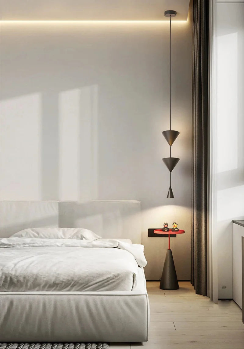 Camille Modern Cone Geometric LED Pendant Light Black White