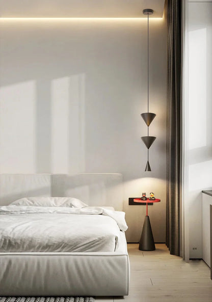 Camille Modern Cone Geometric LED Pendant Light Black White