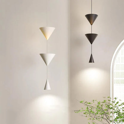 Camille Modern Cone Geometric LED Pendant Light Black White
