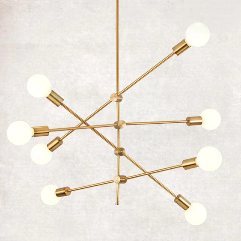 Élise Modern Sputnik LED Chandelier Gold Black Mid Century Ceiling Light