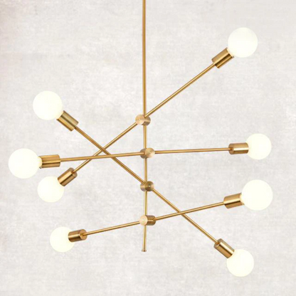 Élise Modern Sputnik LED Chandelier Gold Black Mid Century Ceiling Light