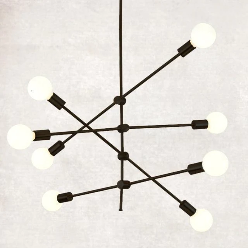 Élise Modern Sputnik LED Chandelier Gold Black Mid Century Ceiling Light