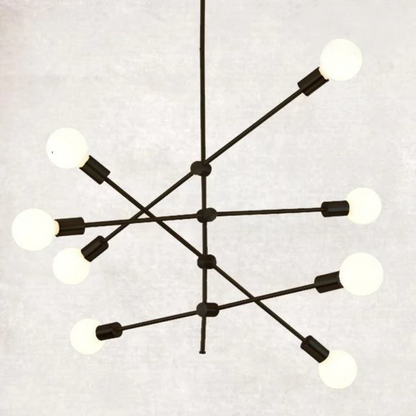 Élise Modern Sputnik LED Chandelier Gold Black Mid Century Ceiling Light