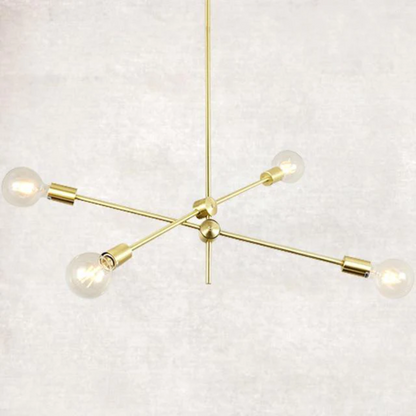Élise Modern Sputnik LED Chandelier Gold Black Mid Century Ceiling Light