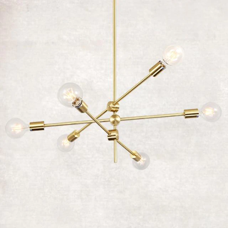 Élise Modern Sputnik LED Chandelier Gold Black Mid Century Ceiling Light