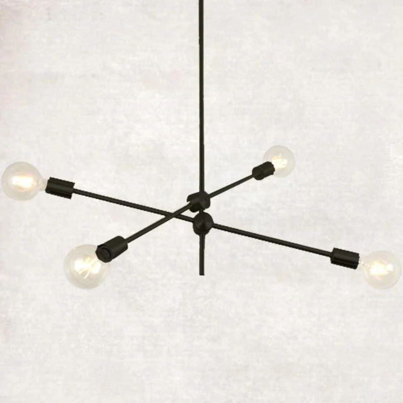 Élise Modern Sputnik LED Chandelier Gold Black Mid Century Ceiling Light