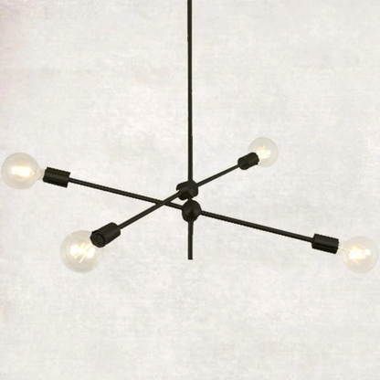 Élise Modern Sputnik LED Chandelier Gold Black Mid Century Ceiling Light
