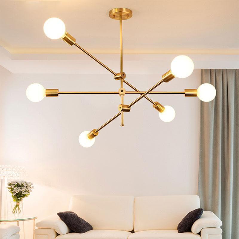 Élise Modern Sputnik LED Chandelier Gold Black Mid Century Ceiling Light