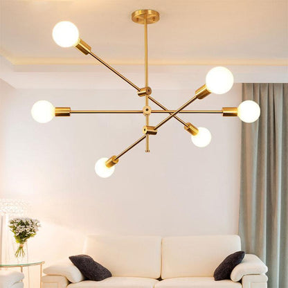 Élise Modern Sputnik LED Chandelier Gold Black Mid Century Ceiling Light