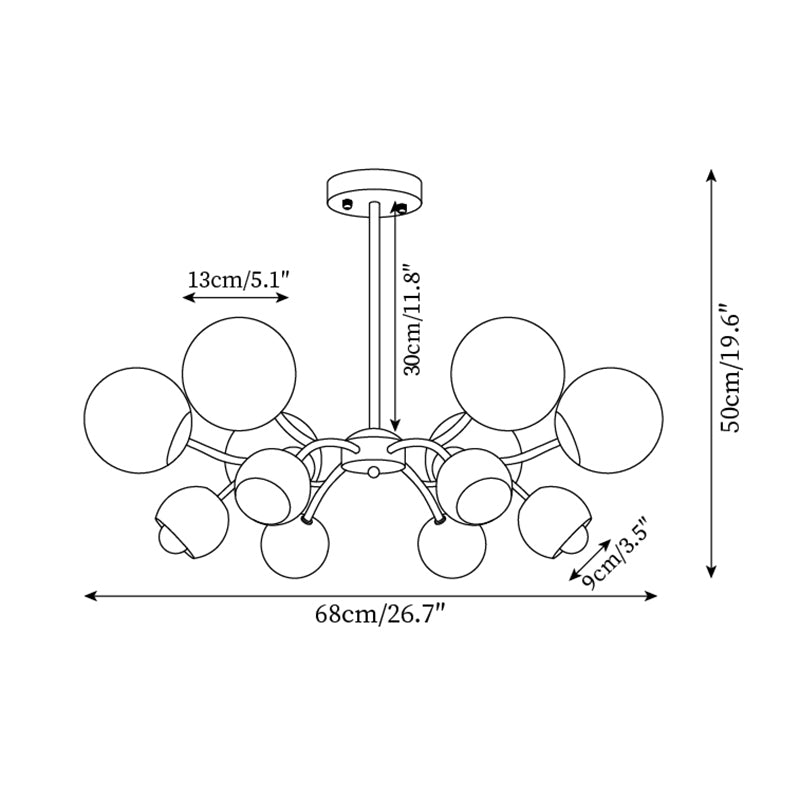 Lucie Modern Spherical Domie Chandelier