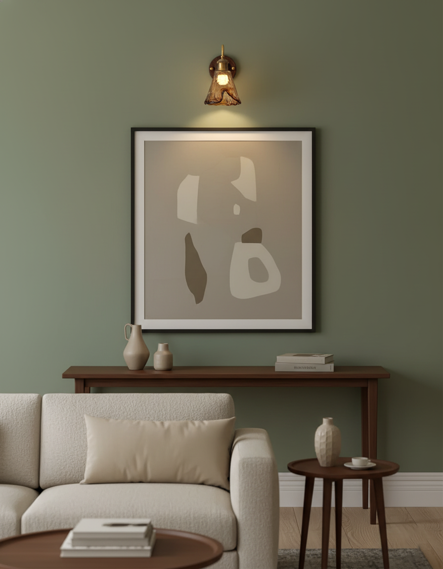 Élodie Nalia Amber Wall Lamp Metal and Glass Lighting