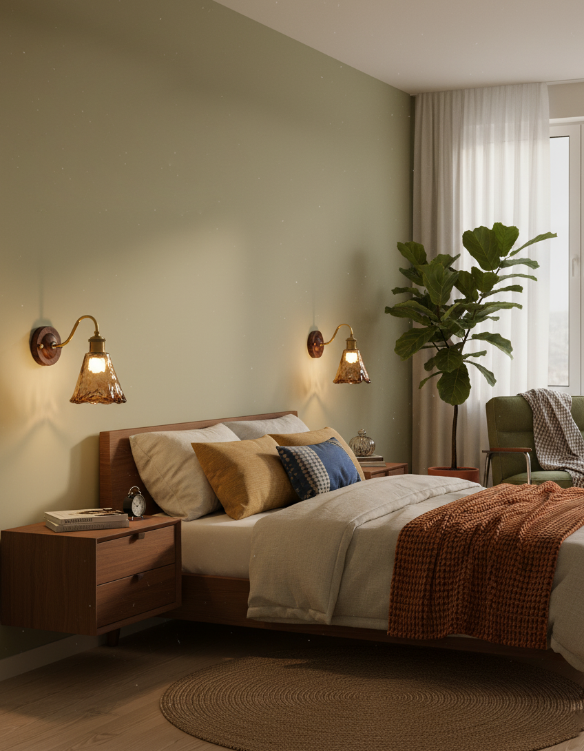 Élodie Nalia Amber Wall Lamp Metal and Glass Lighting