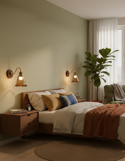 Élodie Nalia Amber Wall Lamp Metal and Glass Lighting