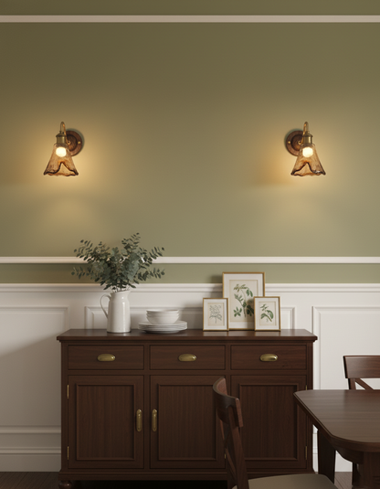 Élodie Nalia Amber Wall Lamp Metal and Glass Lighting