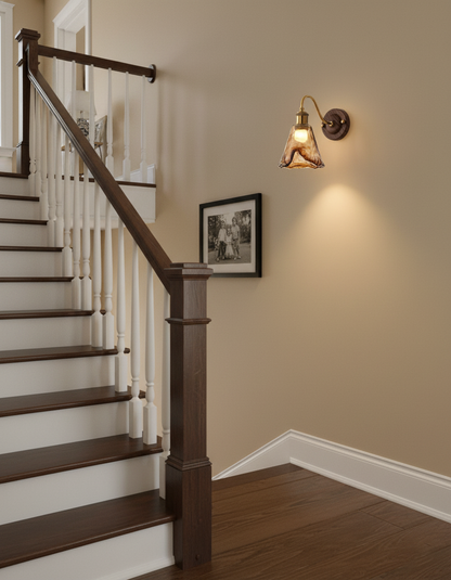 Élodie Nalia Amber Wall Lamp Metal and Glass Lighting
