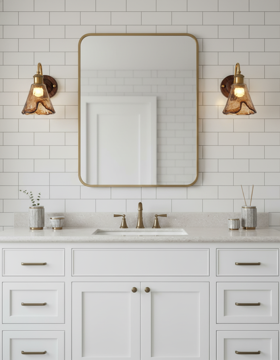 Élodie Nalia Amber Wall Lamp Metal and Glass Lighting