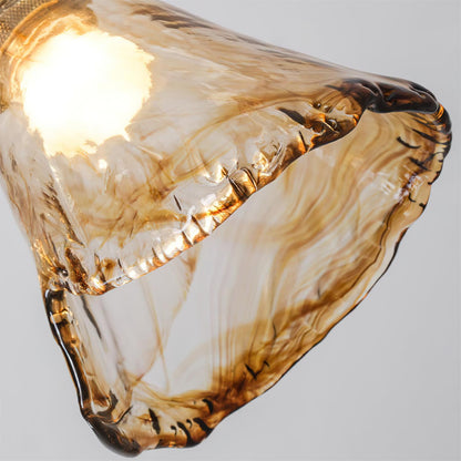 Amélie Amber Glass Curved Arm Chandelier