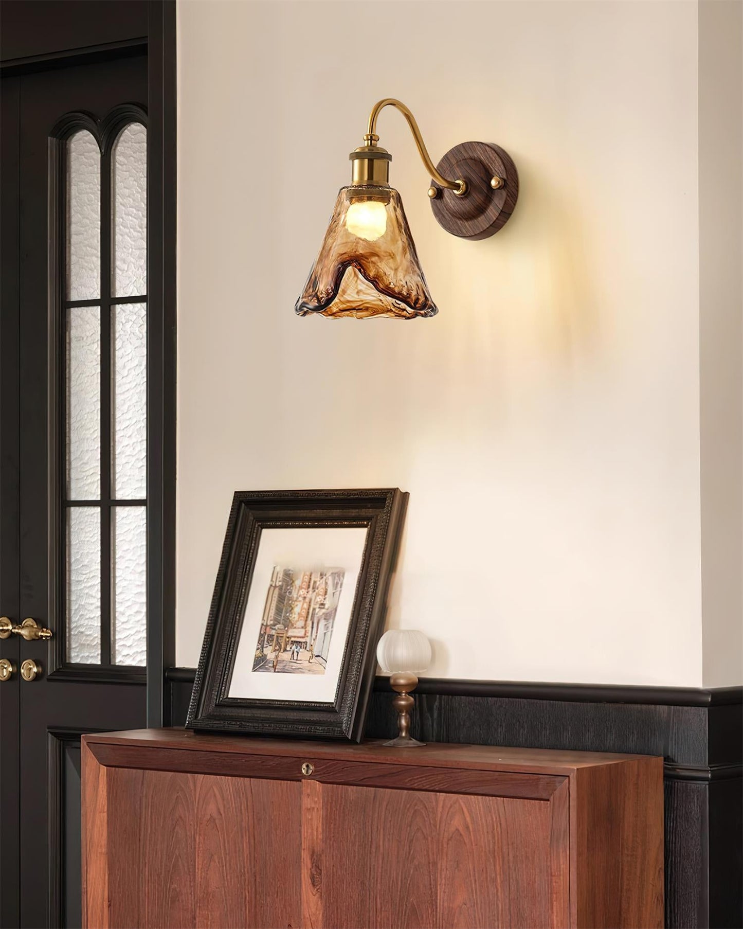 Élodie Nalia Amber Wall Lamp Metal and Glass Lighting
