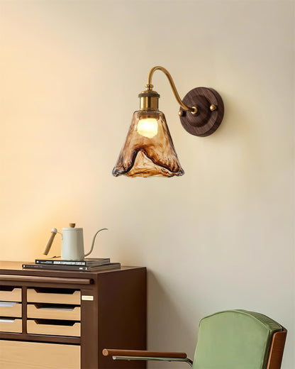Élodie Nalia Amber Wall Lamp Metal and Glass Lighting
