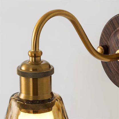 Élodie Nalia Amber Wall Lamp Metal and Glass Lighting
