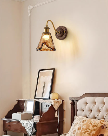 Élodie Nalia Amber Wall Lamp Metal and Glass Lighting