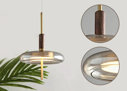 Sophie Nimbus Loft Glass Pendant Light Copper Accent Ceiling Lamp