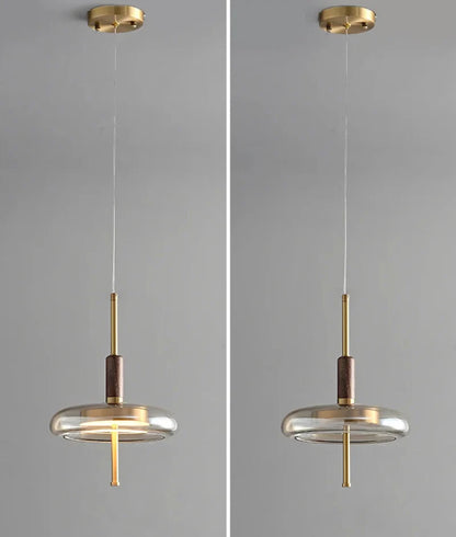 Sophie Nimbus Loft Glass Pendant Light Copper Accent Ceiling Lamp