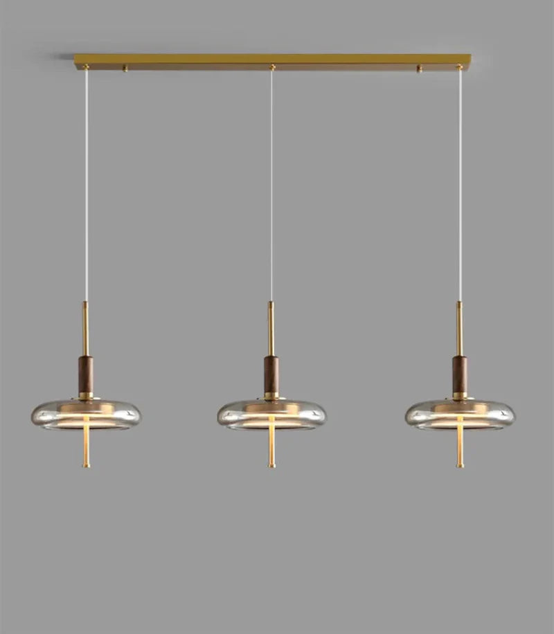 Sophie Nimbus Loft Glass Pendant Light Copper Accent Ceiling Lamp