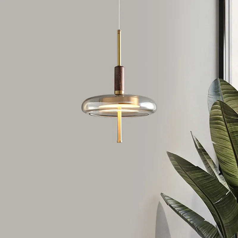 Sophie Nimbus Loft Glass Pendant Light Copper Accent Ceiling Lamp