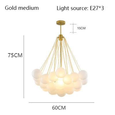 Inès Minimalist Frosted Globe Chandelier