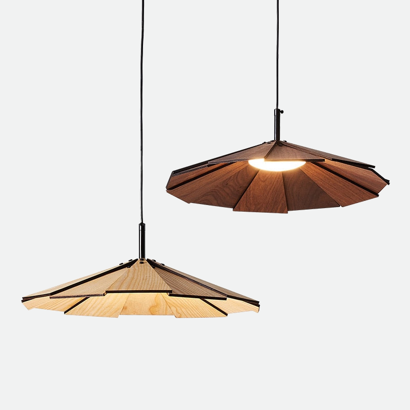 Élise Origami Wood & Bamboo Pendant Lamp