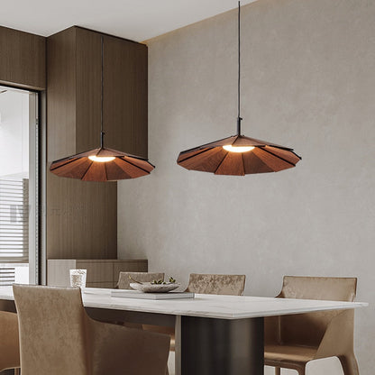Élise Origami Wood & Bamboo Pendant Lamp