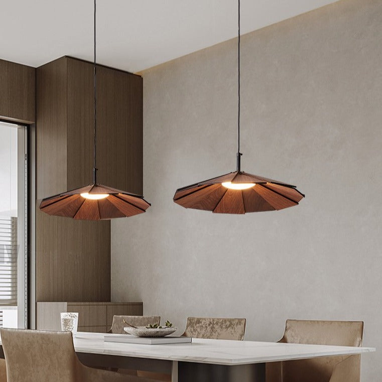 Élise Origami Wood & Bamboo Pendant Lamp