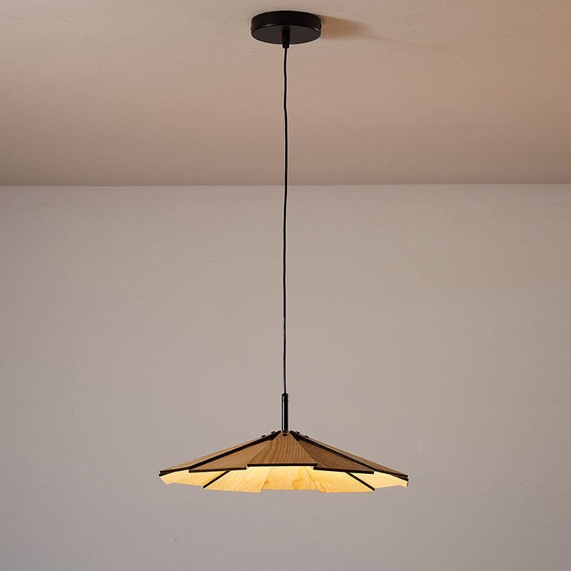 Élise Origami Wood & Bamboo Pendant Lamp