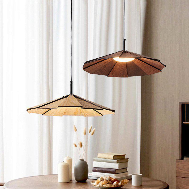 Élise Origami Wood & Bamboo Pendant Lamp