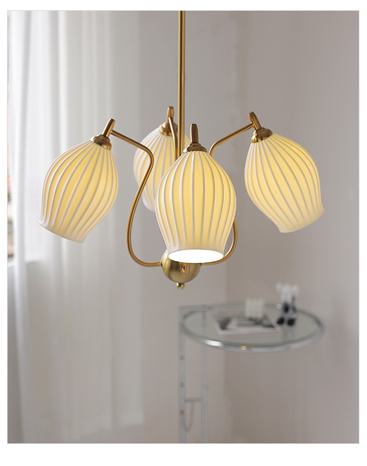 Camille Paola Ceramic Minimalist LED Chandelier