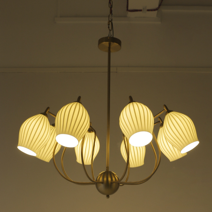Camille Paola Ceramic Minimalist LED Chandelier