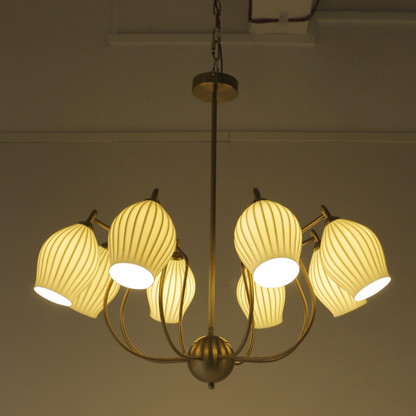 Camille Paola Ceramic Minimalist LED Chandelier